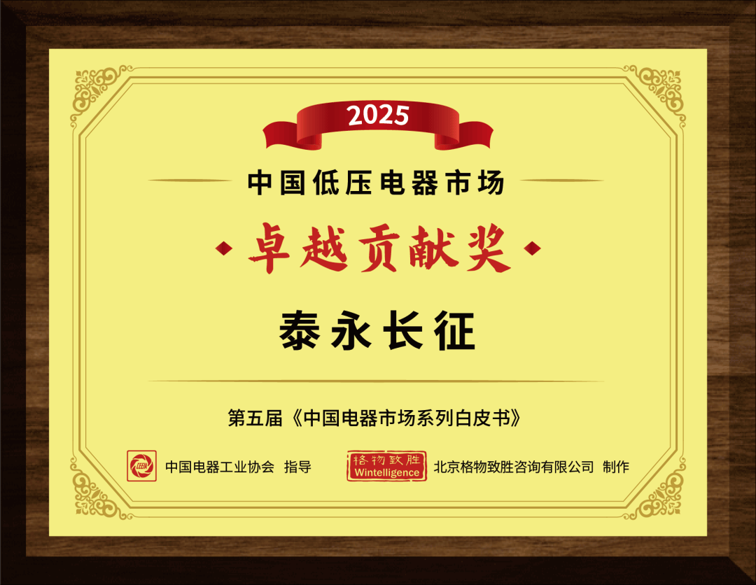 2025低压电器市场卓越贡献奖——泰永长征